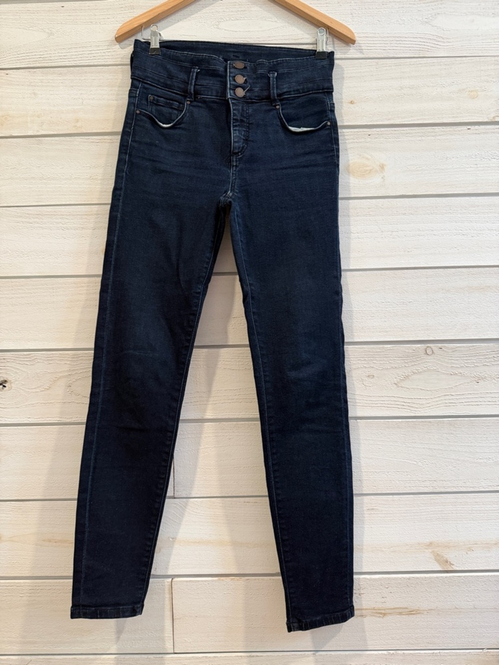 Ann Taylor Dark Indigo High-Rise Skinny Jeans